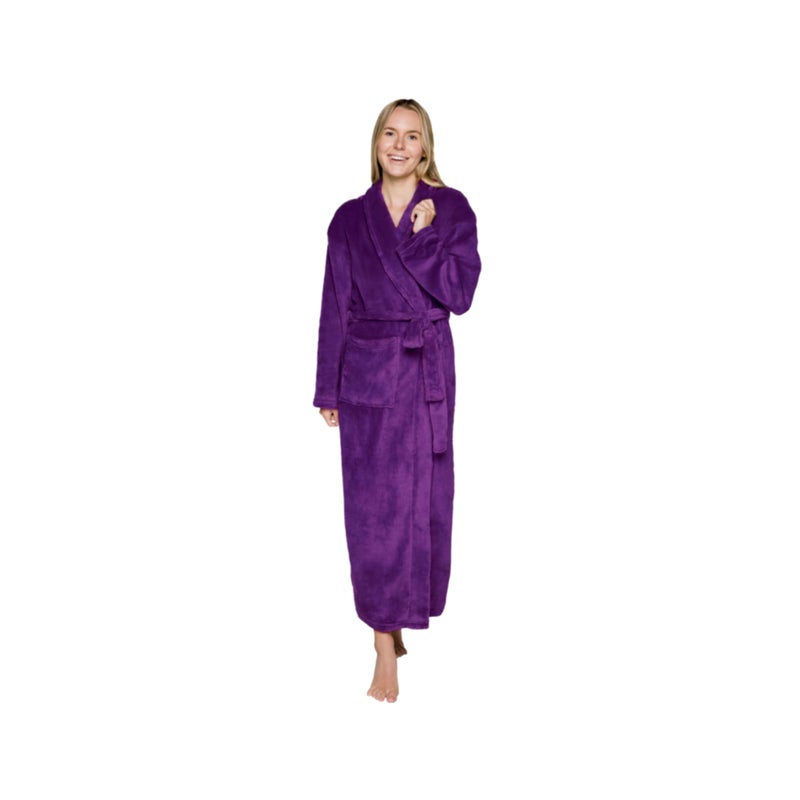 Silver Lilly Premium Womens Robe with Shawl Collar, Plush Fleece Long Bath Robe for Women, Fluffy, Warm, Fleece Women's Bathrobe - Image 1